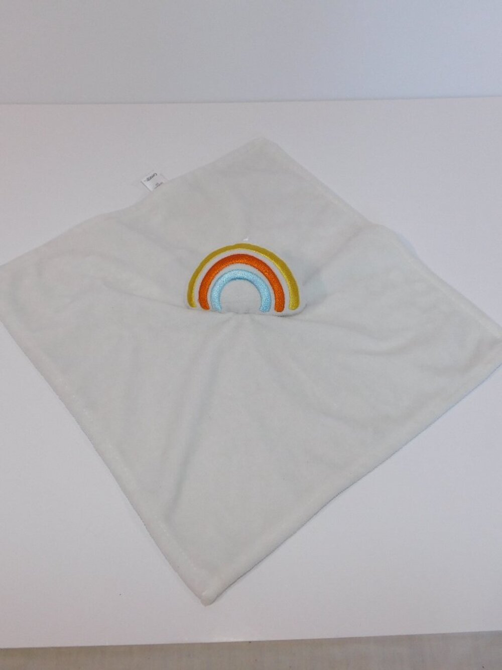 George Rainbow White Plush Security Blanket Baby lovey Nunu Soother Comforter
